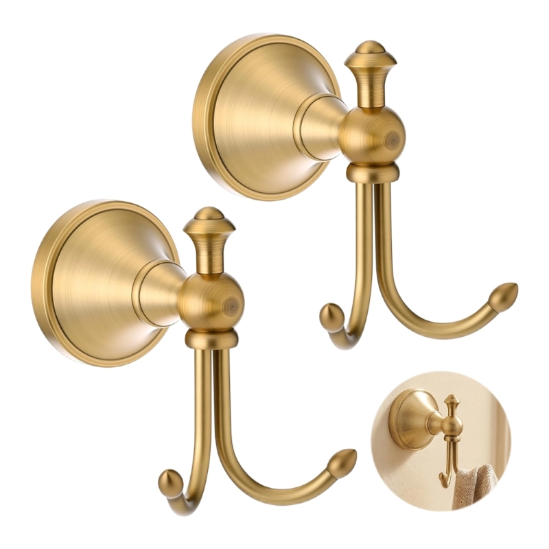 Antique Brass Hook - 2Pcs Wall Mount Robe Hook with