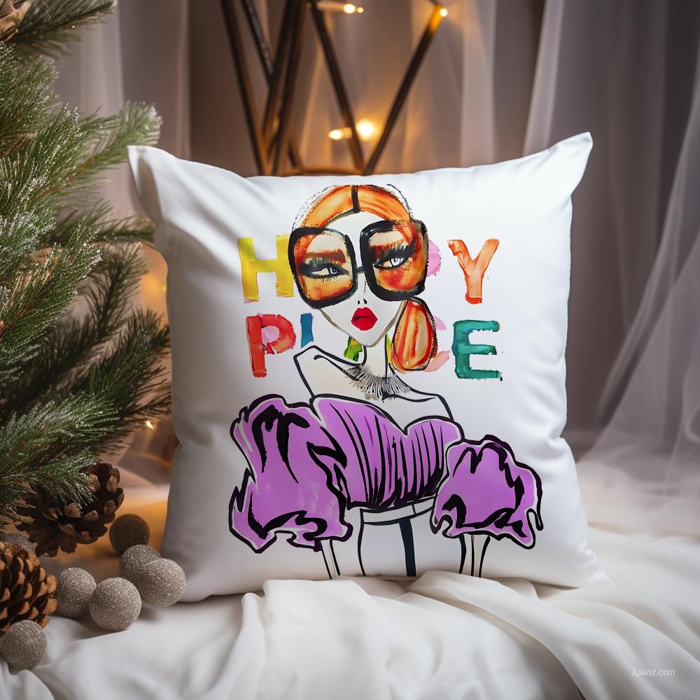 Chic Lady Illustration Cushion - огляд і ціна Interior Design Illustration