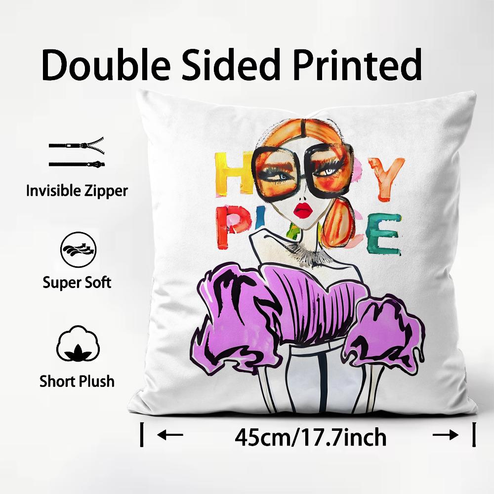 Chic Lady Illustration Cushion - огляд і ціна Interior Design Illustration