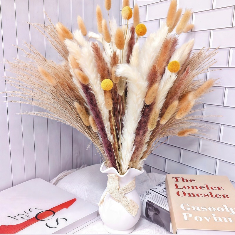 50-105pcs Boho Rustic Mixed Dr - огляд і ціна Dried Pampas Bundle