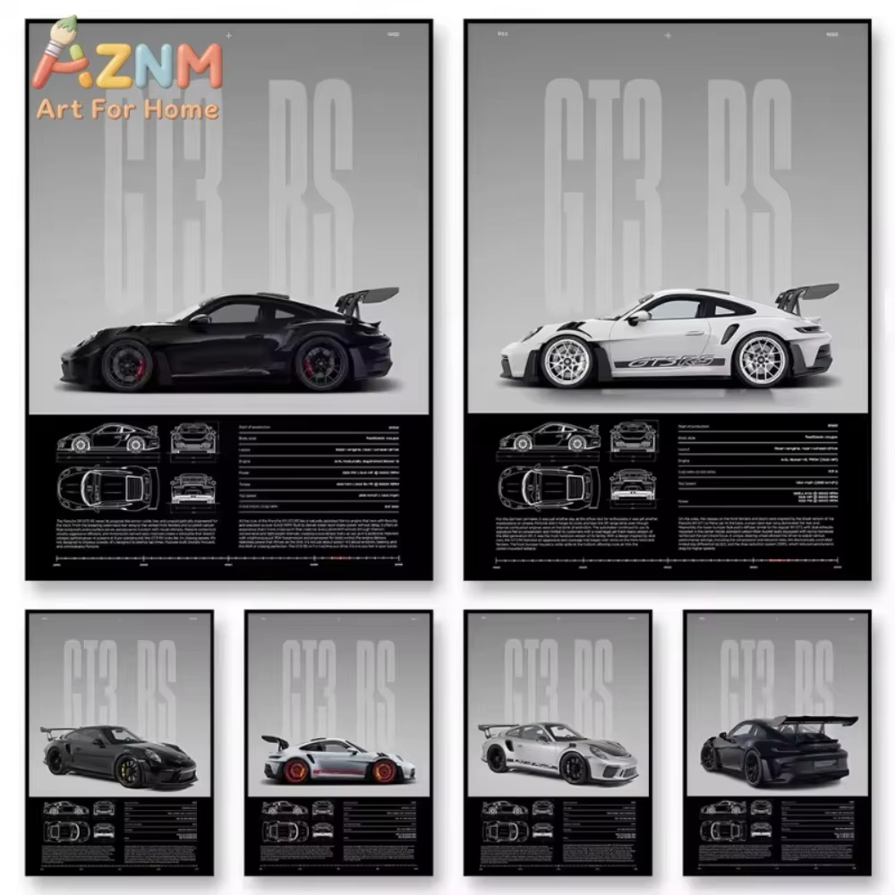 1pc Minimalist 911 GT3-RS 718  - огляд і ціна Interior Design Drawing