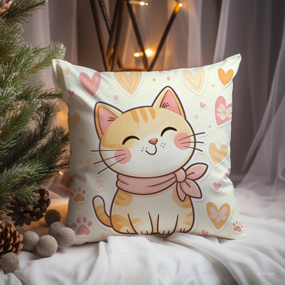Cute Cat Illustration Cushion  - огляд і ціна Interior Design Illustration